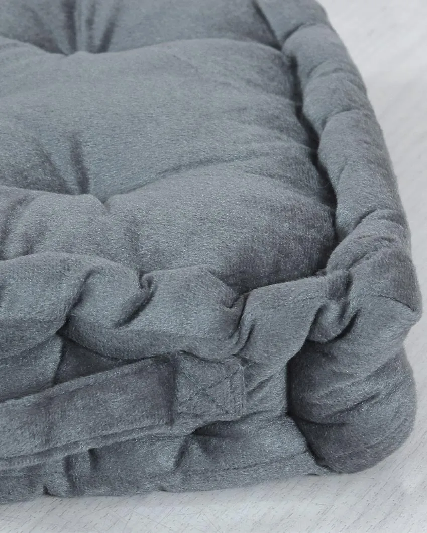 Solid Velvet Filled Floor Cushion | 16x16 inches