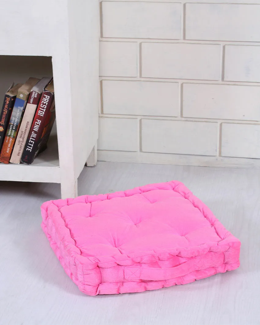 Solid Velvet Filled Floor Cushion | 16x16 inches