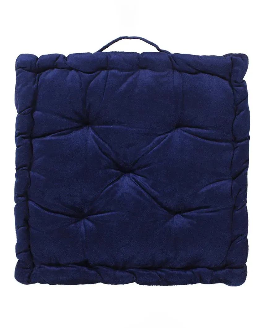Solid Velvet Filled Floor Cushion | 16x16 inches
