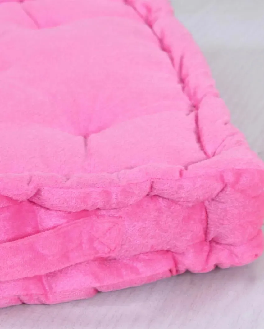 Solid Velvet Filled Floor Cushion | 16x16 inches