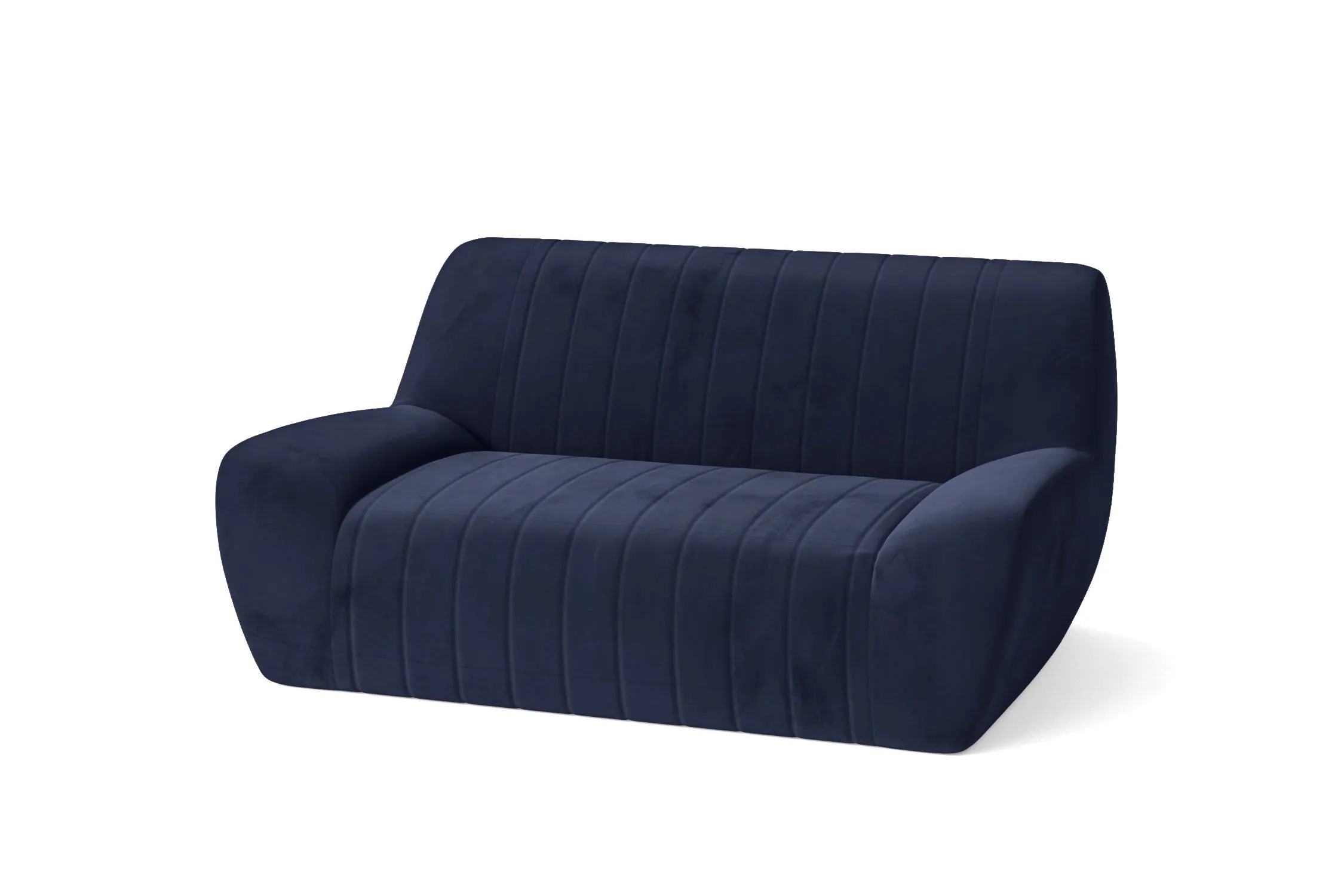 Trapani 2 Seater Sofa Dark Blue Velvet
