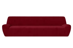 Trapani 4 Seater Sofa Red Velvet