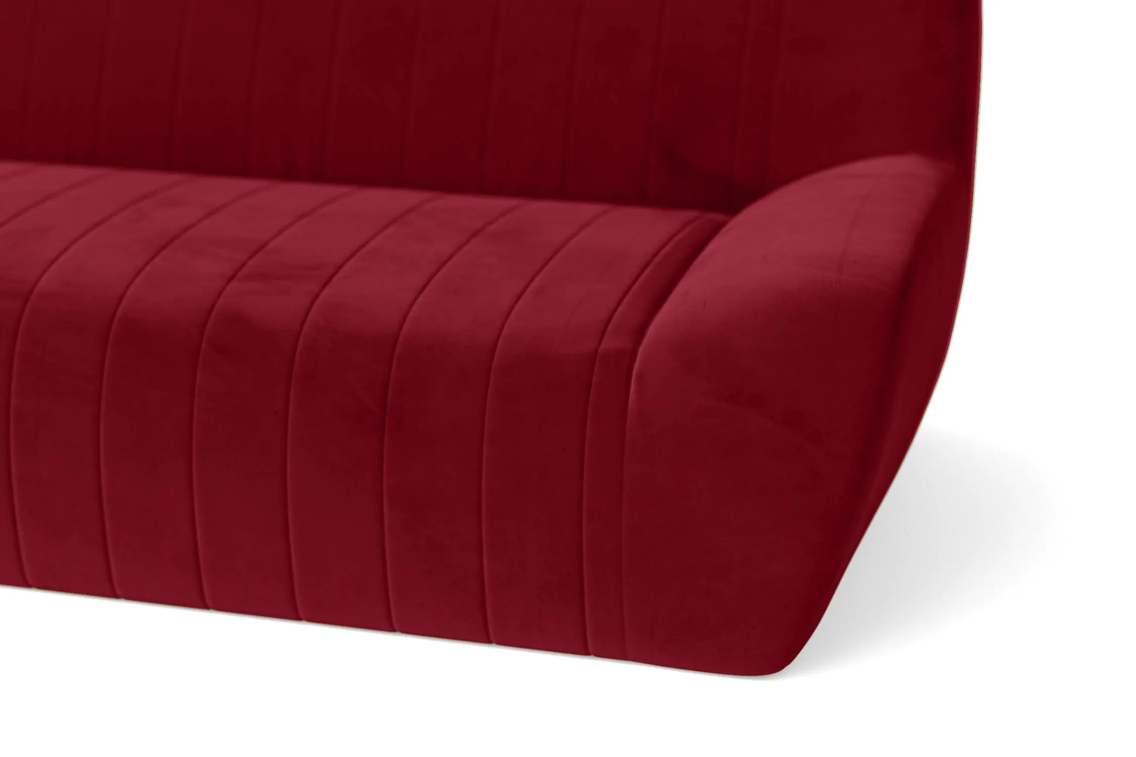 Trapani 4 Seater Sofa Red Velvet
