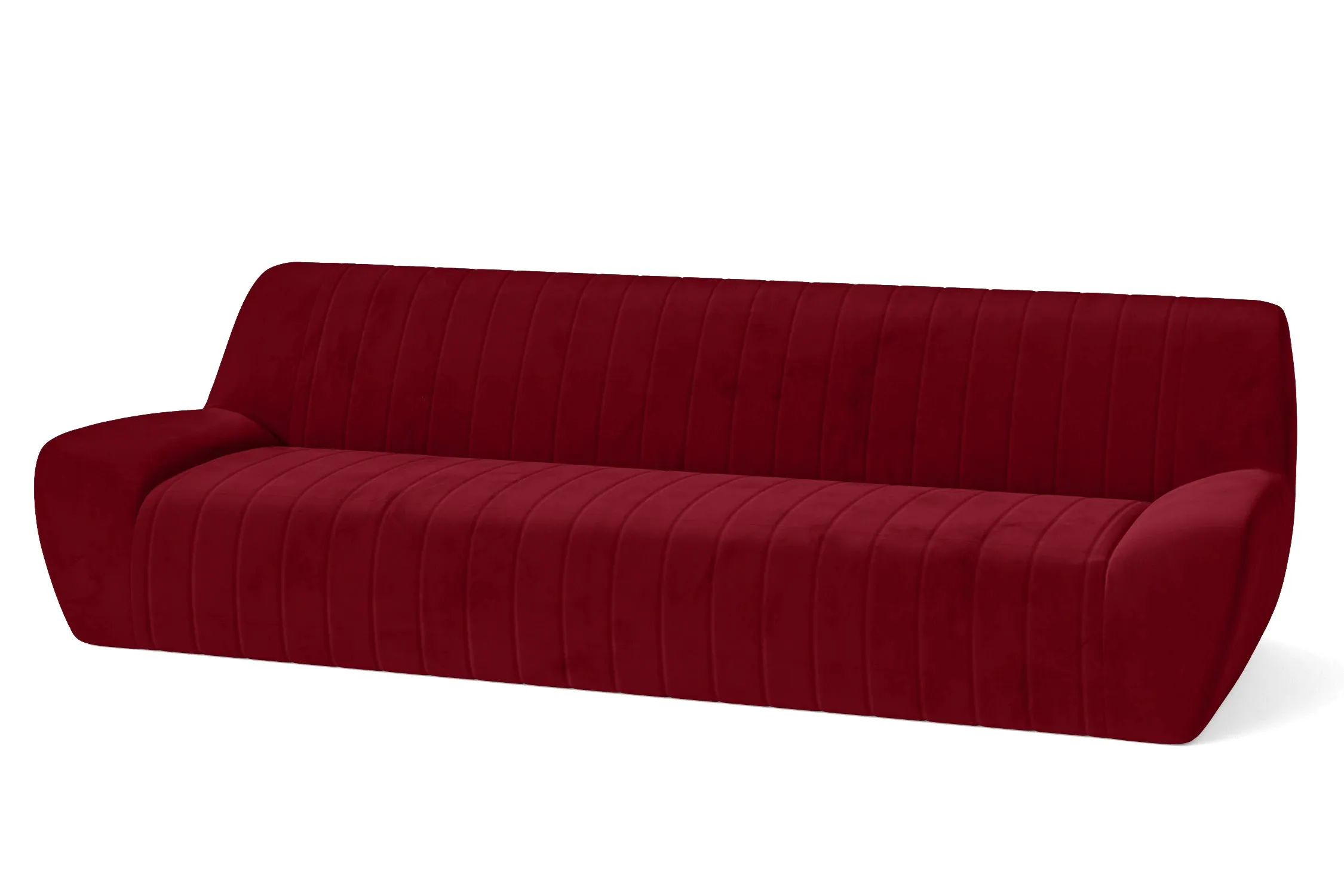 Trapani 4 Seater Sofa Red Velvet