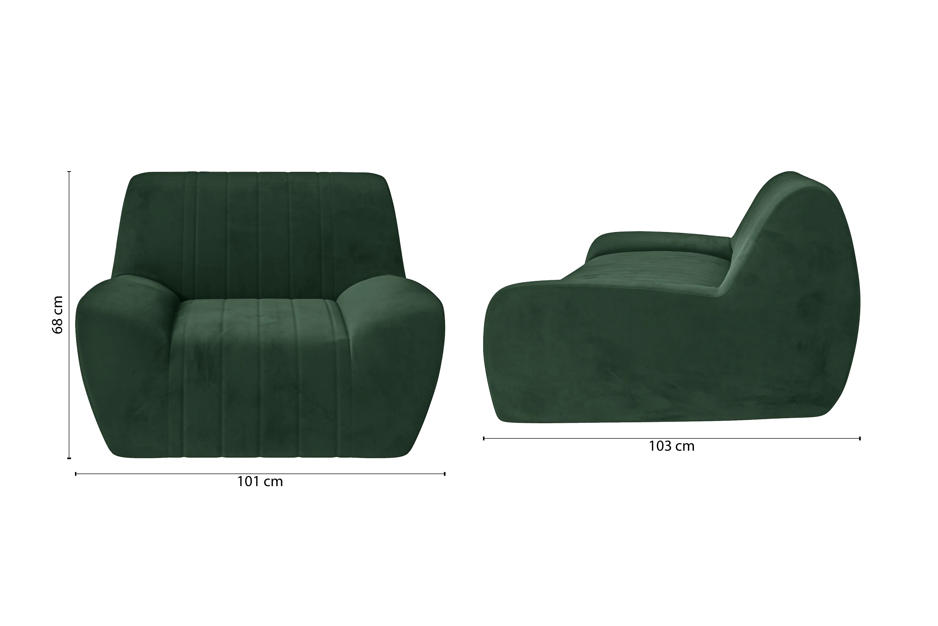 Trapani Armchair Green Velvet