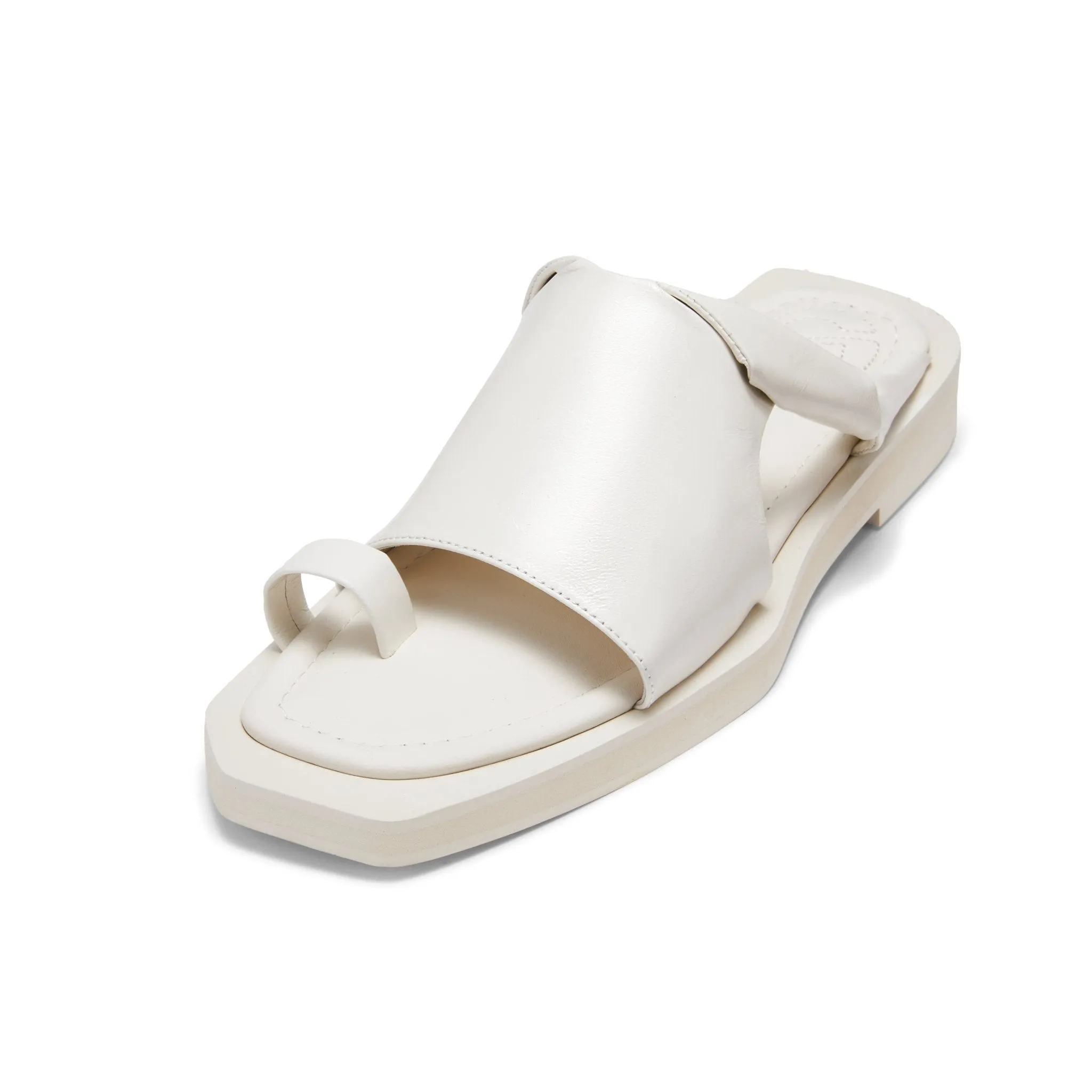 Twist Open Toe Cutaway Bottom Slippers in White