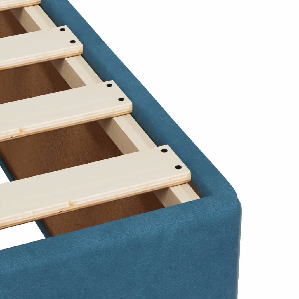vidaXL Blue Velvet Box Spring Bed with Mattress - 200x200 cm | Luxurious Comfort & Stylish Design