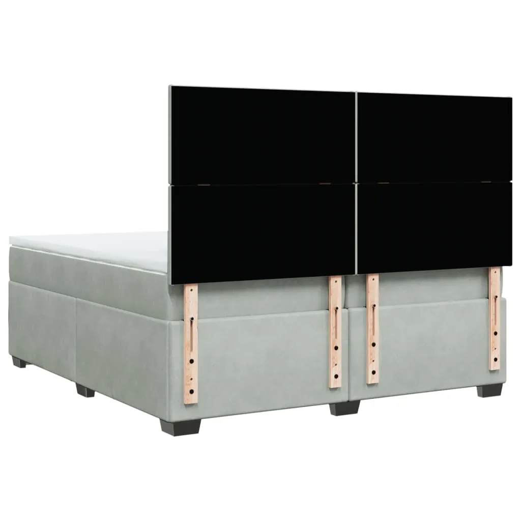 vidaXL Box Spring Bed with Mattress - Luxurious Light Grey Velvet, 200x200 cm | Ultimate Comfort & Style