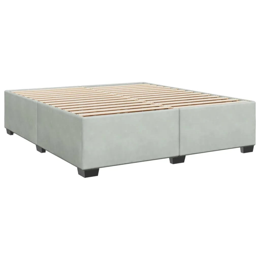 vidaXL Box Spring Bed with Mattress - Luxurious Light Grey Velvet, 200x200 cm | Ultimate Comfort & Style