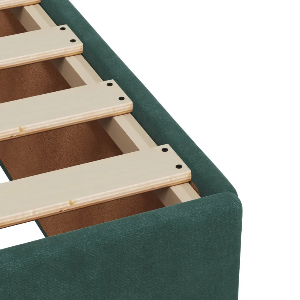 vidaXL Dark Green Velvet Box Spring Bed with Mattress - 200x200 cm, Luxurious Comfort & Adjustable Headboard