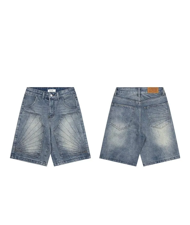 Wenkouban-Winter 2024 New American Retro Design 1980s fashion y2k outfits Denim baggy jorts