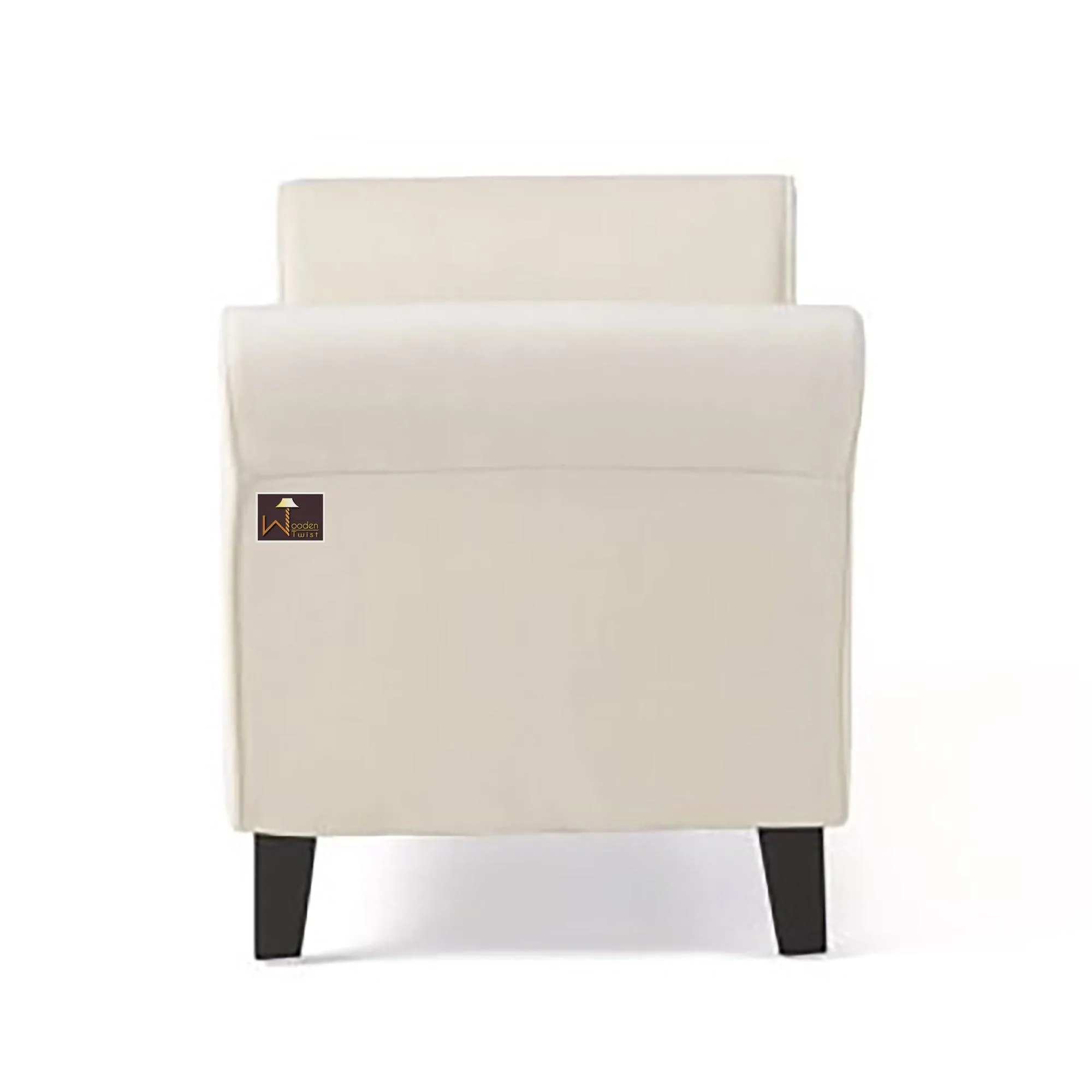 Wooden Twist Zamansız Button Tufted Design Premium Wood 2 Seater Storage Bench (Ivory)