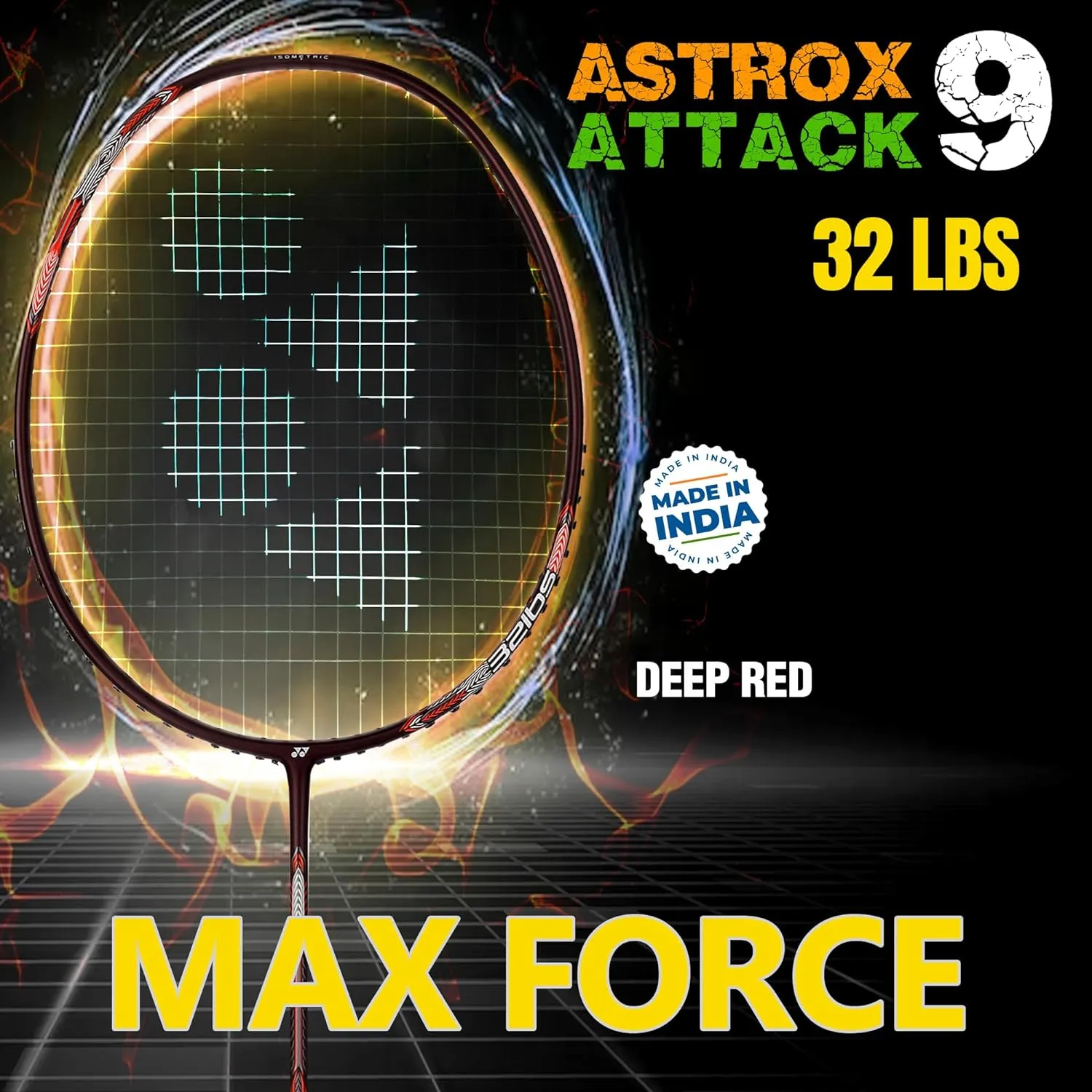 YONEX Astrox Attack 9 Badminton Racket (G4, 4U DARK PURPLE)
